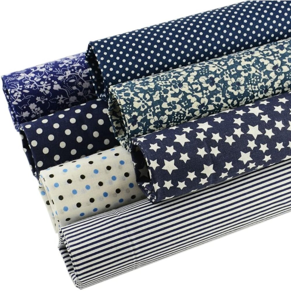 Cotton for Sewing 7 Pieces 20"X20", Bundles, Precut for Patchwork, Pretty Floral